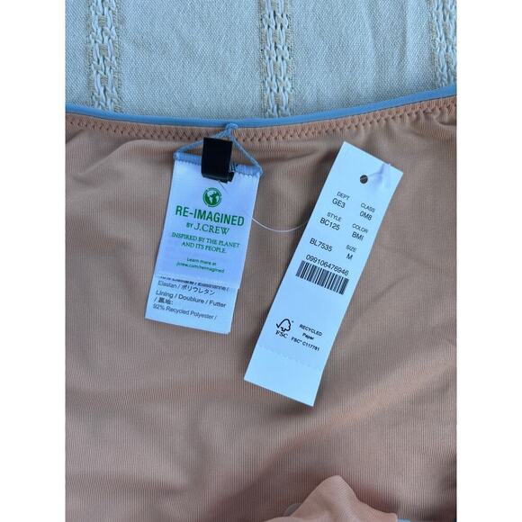 NWT J. Crew Curved-waist Cheeky Bikini Bottom, Light Blue, Sz M - Picture 3 of 5